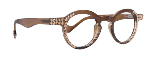 NY FIFTH AVENUE Orlando Bling Reading Glasses, W Rose Gold N Light Colorado European crystals, Magnifying Eyeglasses, (Brown) (Round) NY Fifth Avenue - Product image