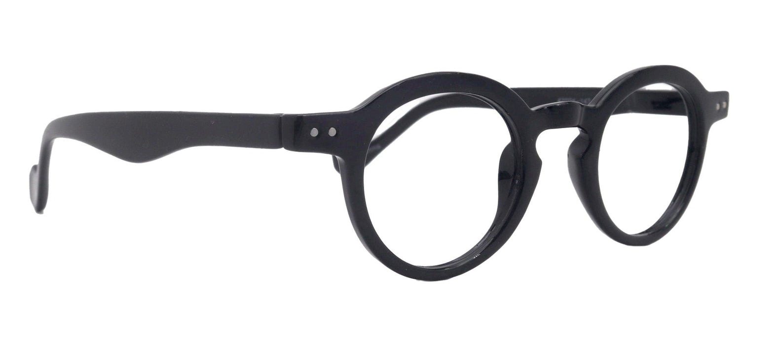 Luca, (Premium) Reading Glasses, High-End Readers (Black)  (Round) Magnifying Eyeglasses, Optical, NY Fifth Avenue
