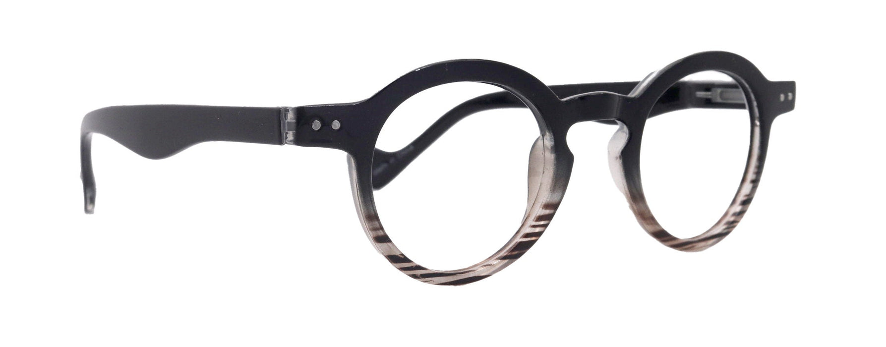 Orlando (Premium) Reading Glasses, High End Readers (Black)  (Round) Magnifying Eyeglasses, Optical, NY Fifth Avenue