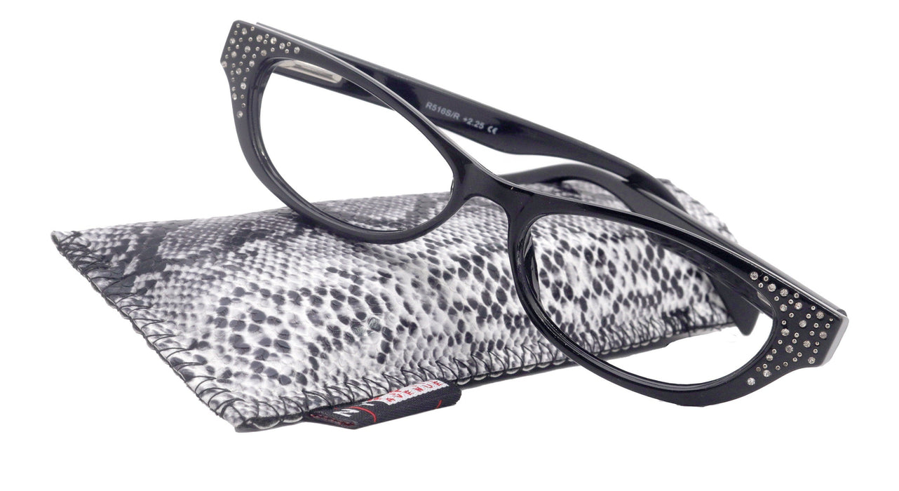 Premium Reading Glasses High End Reading Glass Black  +1.25 to +3.00 magnifying glasses, Cat Eye. optical Frames