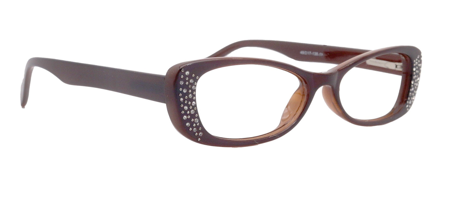Premium Reading Glasses High End Reading Glass,  Small Frame Brown  +1.25 to +3.00 magnifying glasses, Cat Eye. optical Frames