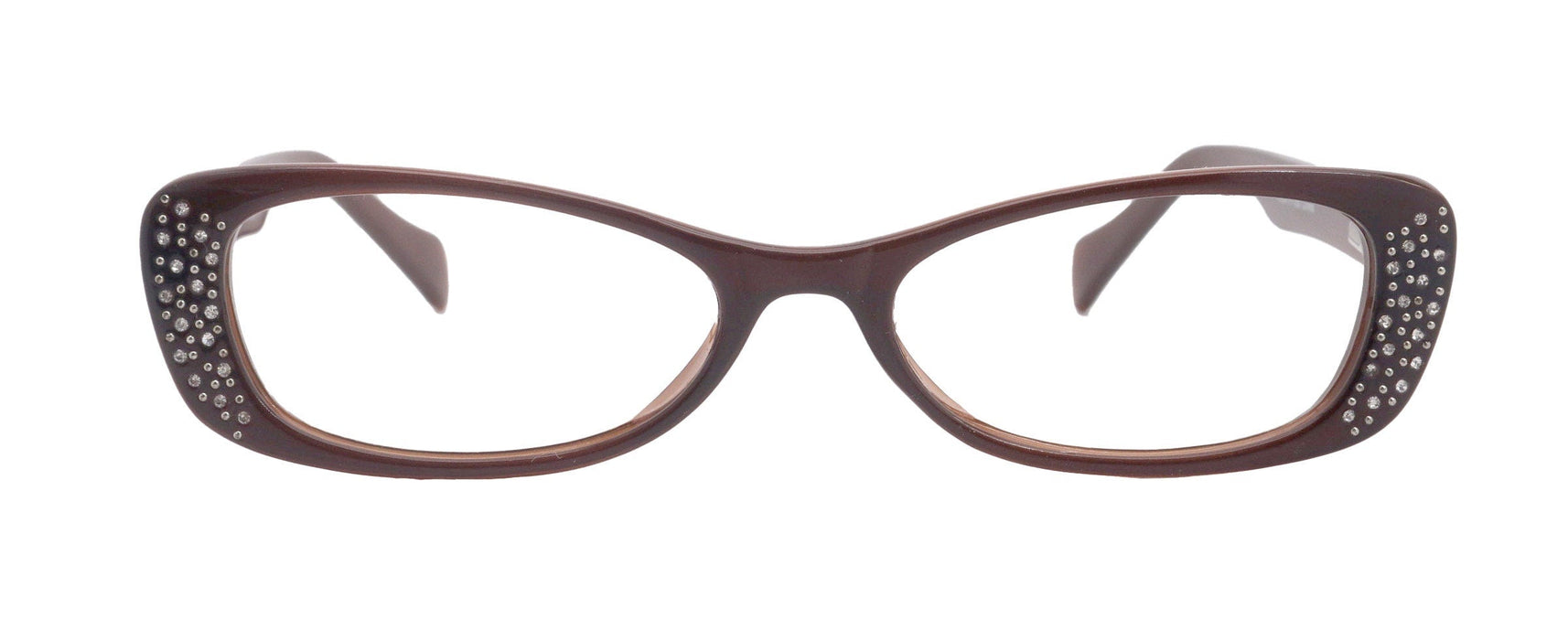 Premium Reading Glasses High End Reading Glass,  Small Frame Brown  +1.25 to +3.00 magnifying glasses, Cat Eye. optical Frames
