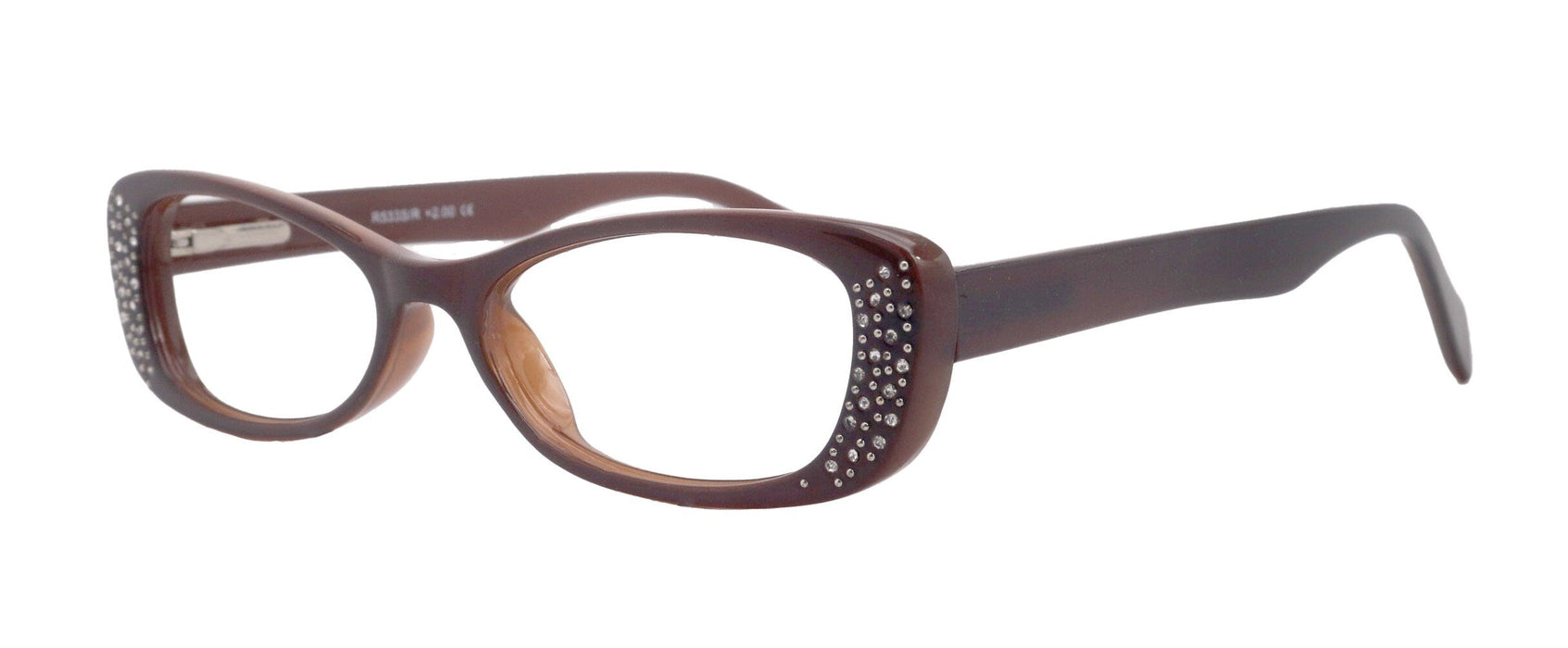 Premium Reading Glasses High End Reading Glass,  Small Frame Brown  +1.25 to +3.00 magnifying glasses, Cat Eye. optical Frames