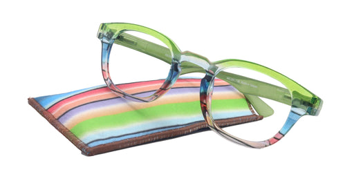 NY FIFTH AVENUE Sorbet Premium Reading Glasses High End Readers +1.25 .. +4.00 (Green Transparent) Round Optical Frames. NY Fifth Avenue. - Product image