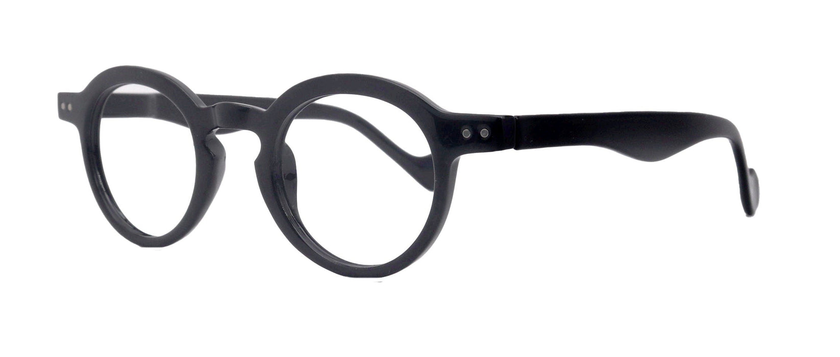 Luca, (Premium) Reading Glasses, High-End Readers (Black)  (Round) Magnifying Eyeglasses, Optical, NY Fifth Avenue