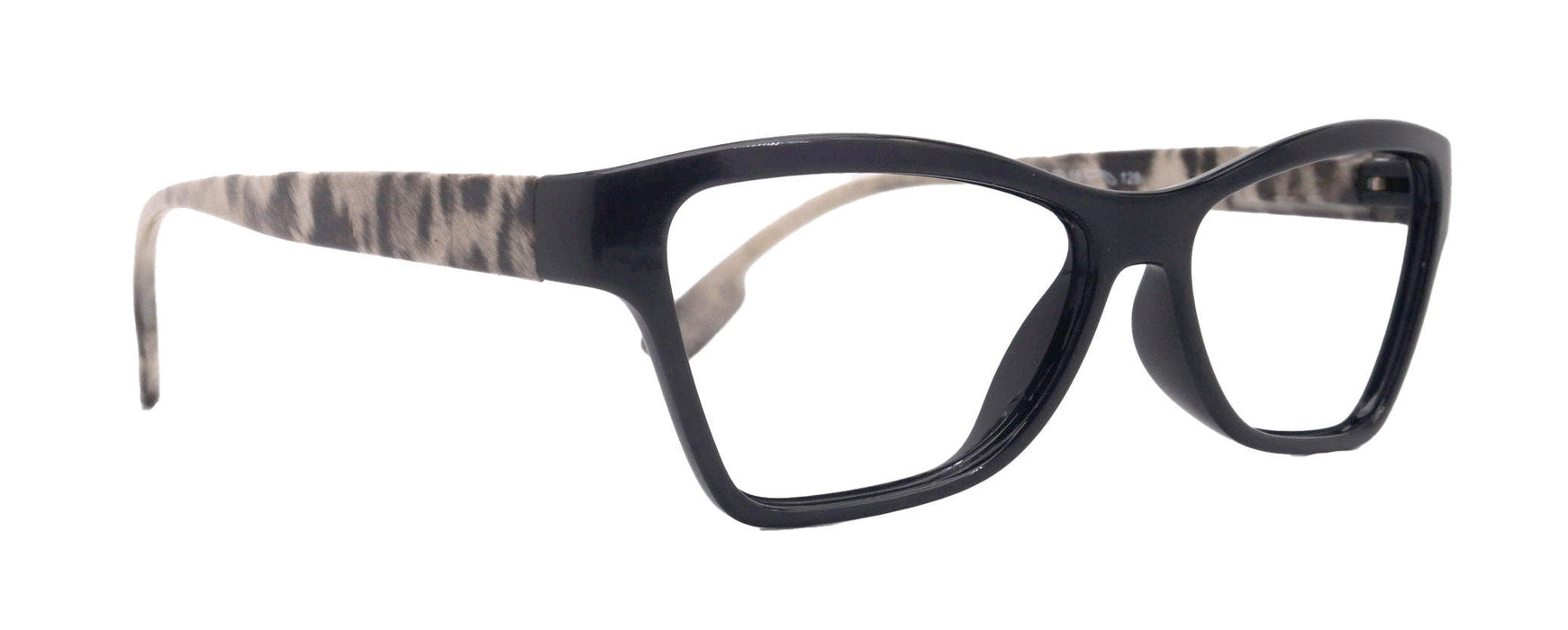 Avian,  (Premium) Reading Glasses, High End Reader +1.25 to +3 Magnifying Eyeglass, Cat Eye (Black N Brown) Feather Pattern. NY Fifth Avenue