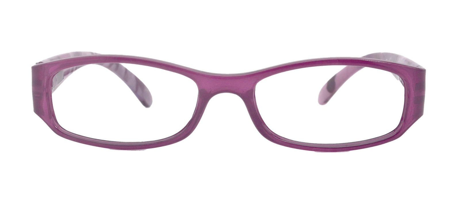 Rosie Premium Reading Glasses, Fashion Reader (Flower Purple) Print, Oval Shape +4  High Magnification, NY Fifth Avenue (Wide Frame)