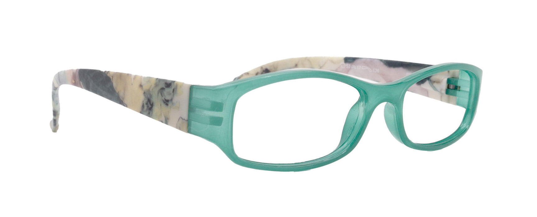 Rosie Premium Reading Glasses, Fashion Reader (Flower Turquoise / Green) Print, Oval Shape +4  High Magnification, NY Fifth Avenue