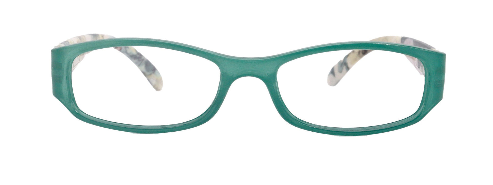 Rosie Premium Reading Glasses, Fashion Reader (Flower Turquoise / Green) Print, Oval Shape +4  High Magnification, NY Fifth Avenue