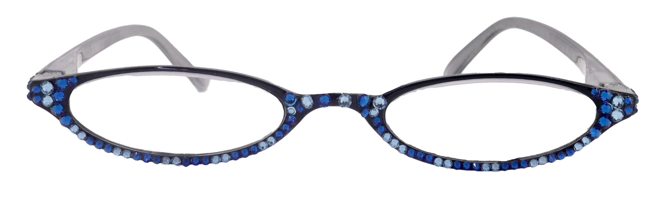 The Marvelous, (Bling) Women Reading Glasses W (Full Bottom) (Blue Multi) Genuine European Crystals  +1.50..+2.75 (Black)   NY Fifth Avenue