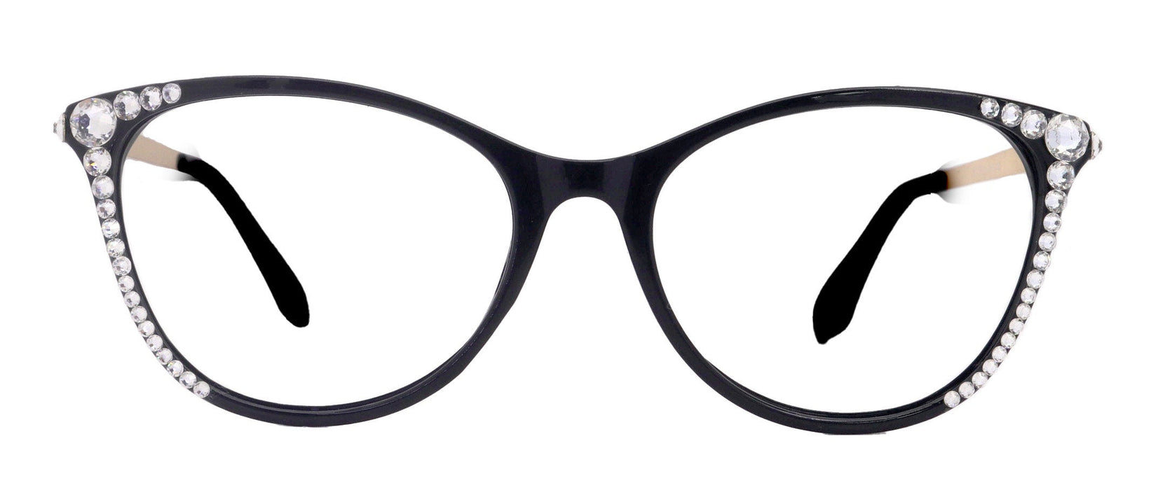 Cattitude Bling Reading Glasses 4 Women W Clear  Genuine European Crystals, Magnifying Cat Eye  NY Fifth Avenue