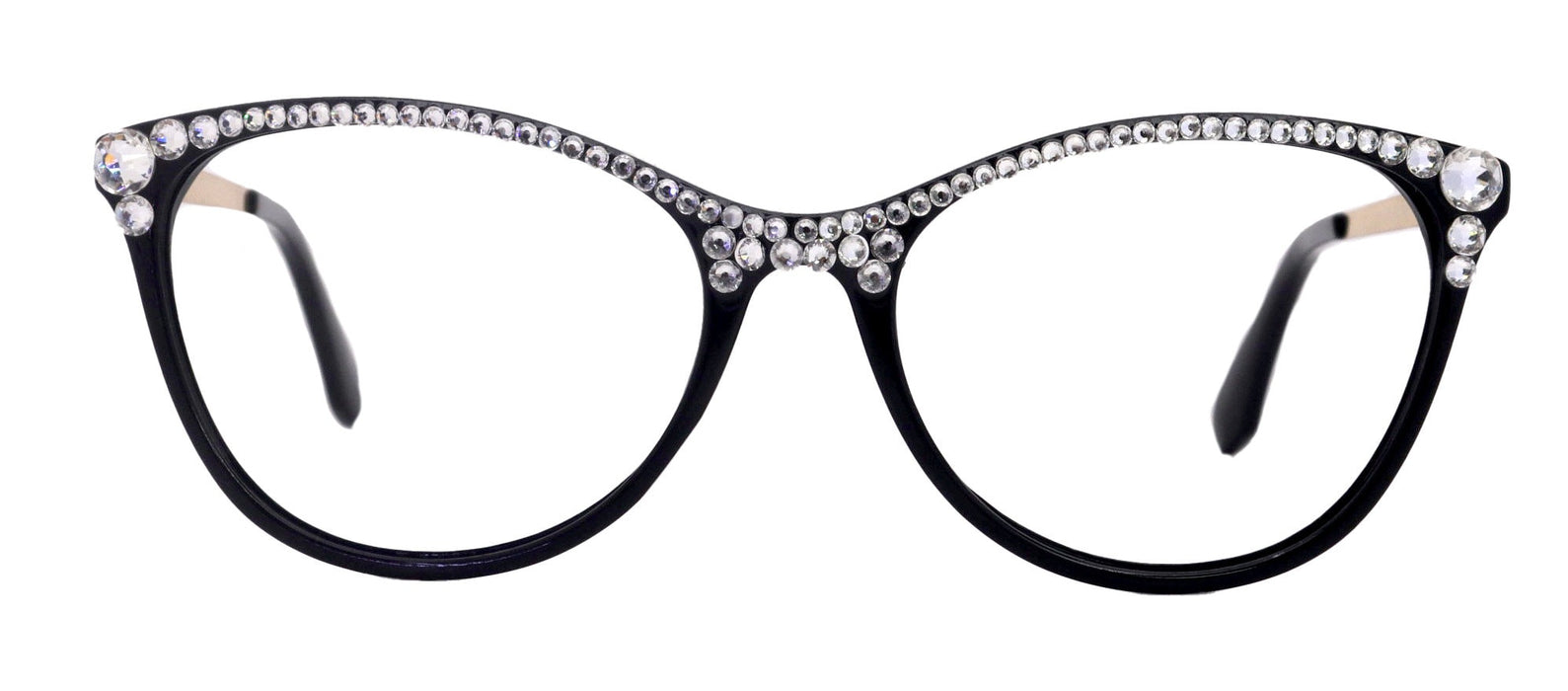 Cattitude Bling Reading Glasses 4 Women W Clear on Top Genuine European Crystals, Magnifying Cat Eye  NY Fifth Avenue