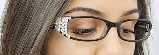 NY FIFTH AVENUE Elise, Bling Reading Glasses For Women W (Clear)Genuine European Crystals rectangular (Black) +1.25 ..+3, NY Fifth Avenue. - Product image