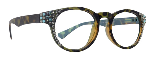 NY FIFTH AVENUE Brook, (Line Bifocal) Bling Reading Glasses, W Black Diamond N Blue Genuine European Crystals +1.25 to +3 (Tortoise Blue) NY Fifth Avenue - Product image