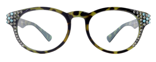 NY FIFTH AVENUE Brook, (Line Bifocal) Bling Reading Glasses, W Black Diamond N Blue Genuine European Crystals +1.25 to +3 (Tortoise Blue) NY Fifth Avenue - Product image