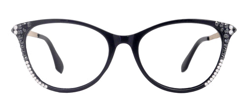 NY FIFTH AVENUE Cattitude Bling Reading Glasses 4 Women W Hematite N Clear Genuine European Crystals, 1.00 to 4.00 Magnifying Cat Eye NY Fifth Avenue - Product image