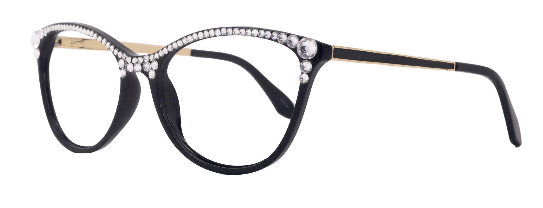 Cattitude Bling Reading Glasses 4 Women W Clear on Top Genuine European Crystals, Magnifying Cat Eye  NY Fifth Avenue