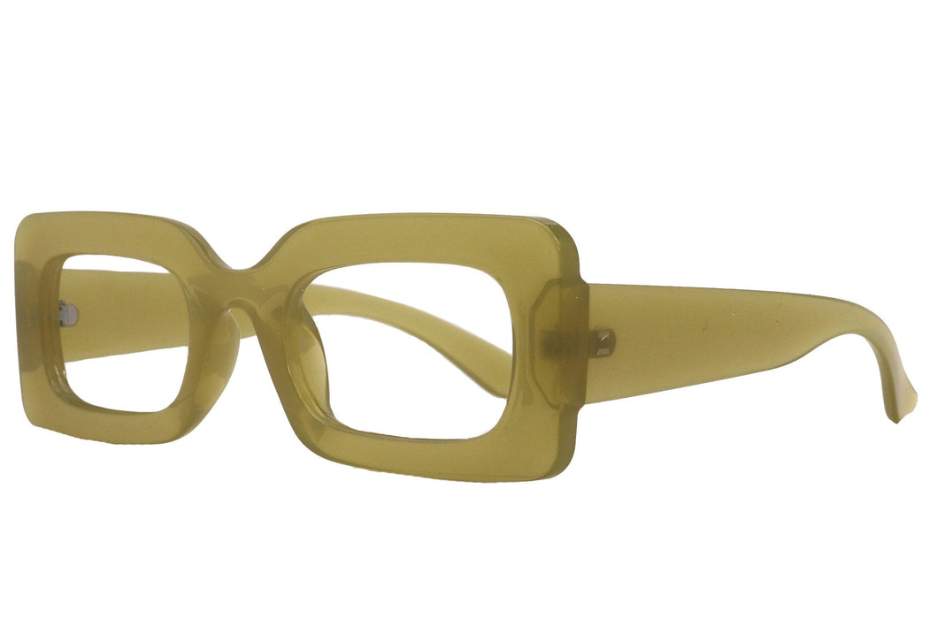 Sophie Premium Reading Glasses, High End Readers +1.25..+3 Magnifying Glasses Olive transparent Rectangular   NY Fifth Avenue