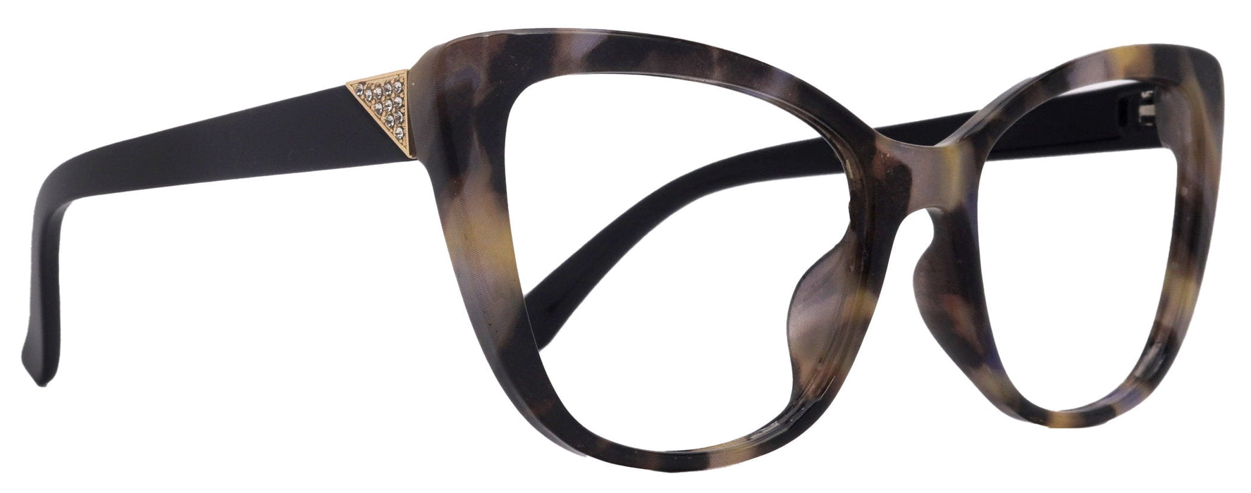 Parisian Fashion High End Bifocal or Non-Bifocal Black W Brown  Reading Glasses Cat-Eye Chic, Inspired by NY Fifth Avenue