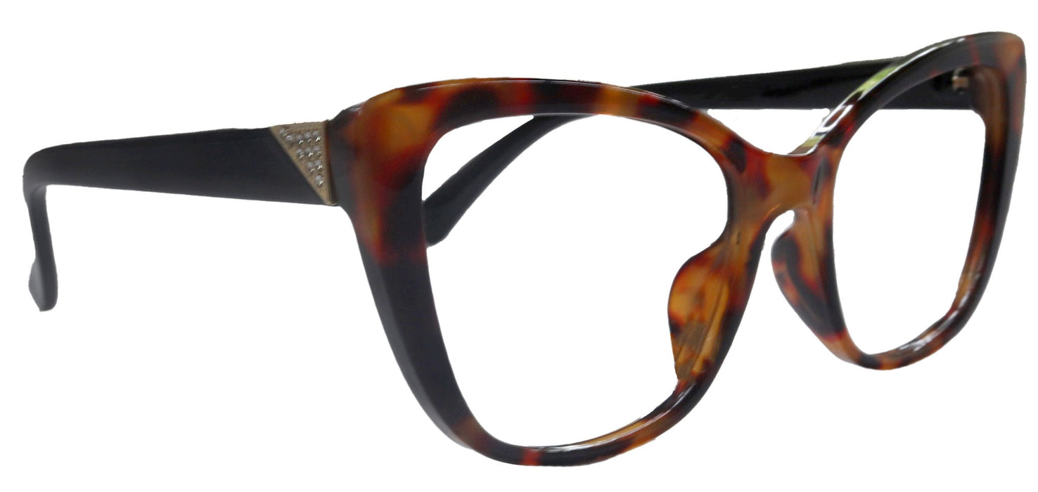 Parisian Fashion High End Line Bifocal OR Non-Bifocal Black W brown Tortoiseshell  Reading Glasses Cat-Eye Chic, Inspired by NY Fifth Avenue