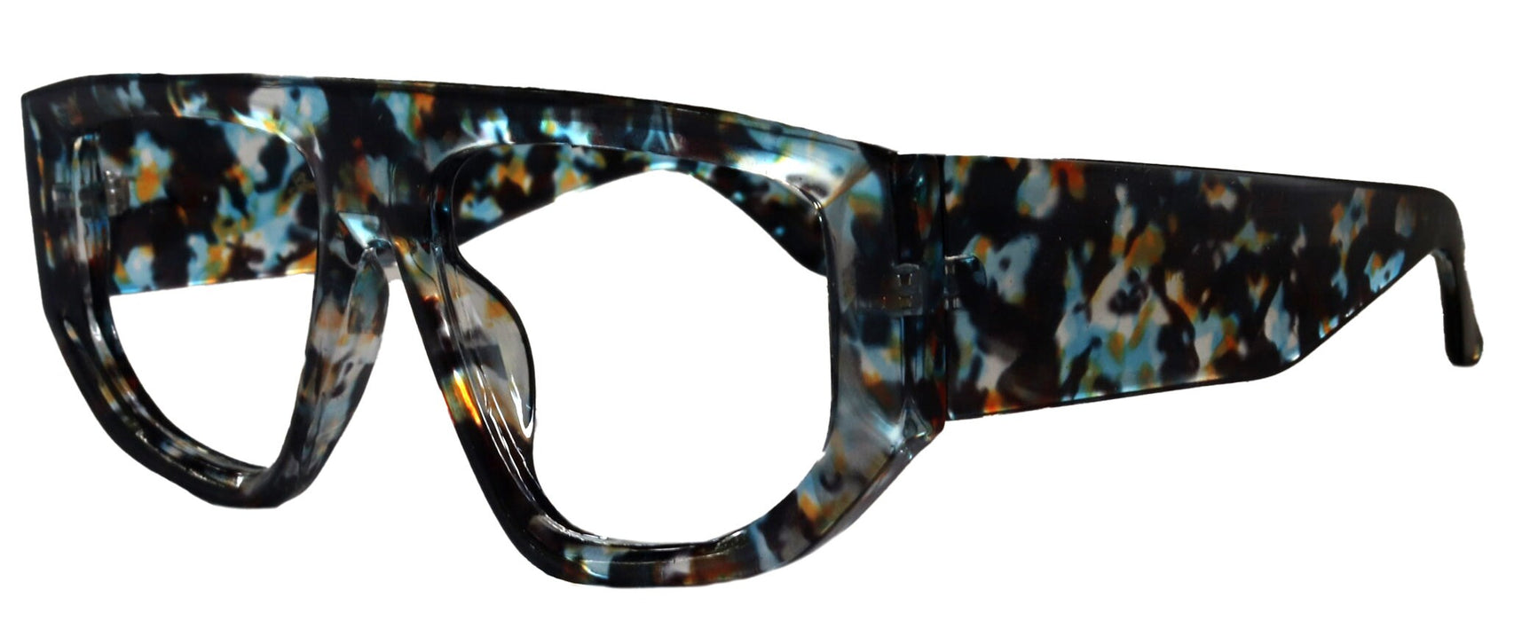 Goliath High End Bifocal or Non-Bifocal Blue W Brown  Reading Glasses Square, Inspired by NY Fifth Avenue