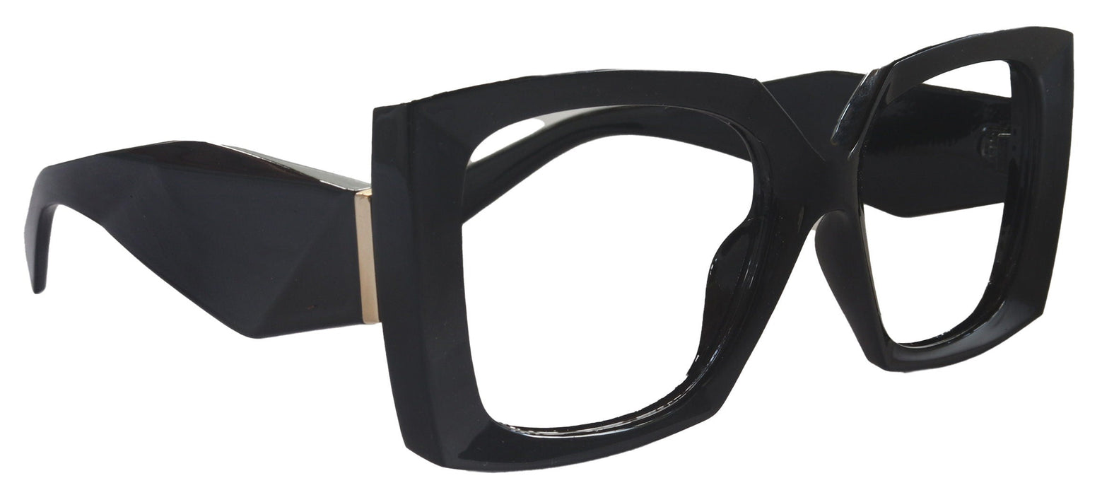Penelope Black  Large Oversized Reading Glasses, Women Readers, High End Reading Magnifying eyeglasses,  Big Square optical Frames