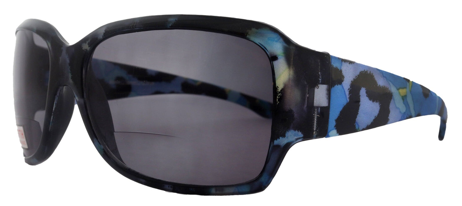 Lourdes, High-End Line Bifocal (Clear On Top) Sun Readers for Women  Readers Sunglasses ( Blue with black) NY Fifth Avenue
