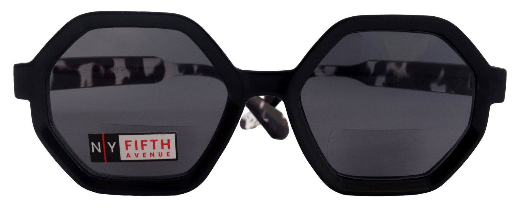 NY FIFTH AVENUE Heptagon, High-End Line Bifocal (Clear On Top) Sun Readers Unixes OR Non-Bifocal Readers Sunglasses (Black Tortoiseshell) NY Fifth Avenue - Product image