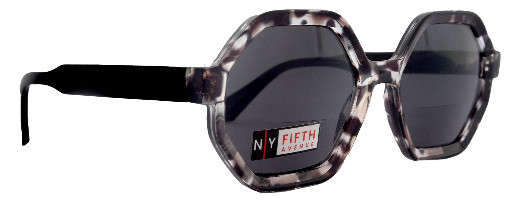 NY FIFTH AVENUE Heptagon, High-End Line Bifocal (Clear On Top) Sun Readers Unixes OR Non-Bifocal Readers Sunglasses (GreyTortoiseshell) NY Fifth Avenue - Product image
