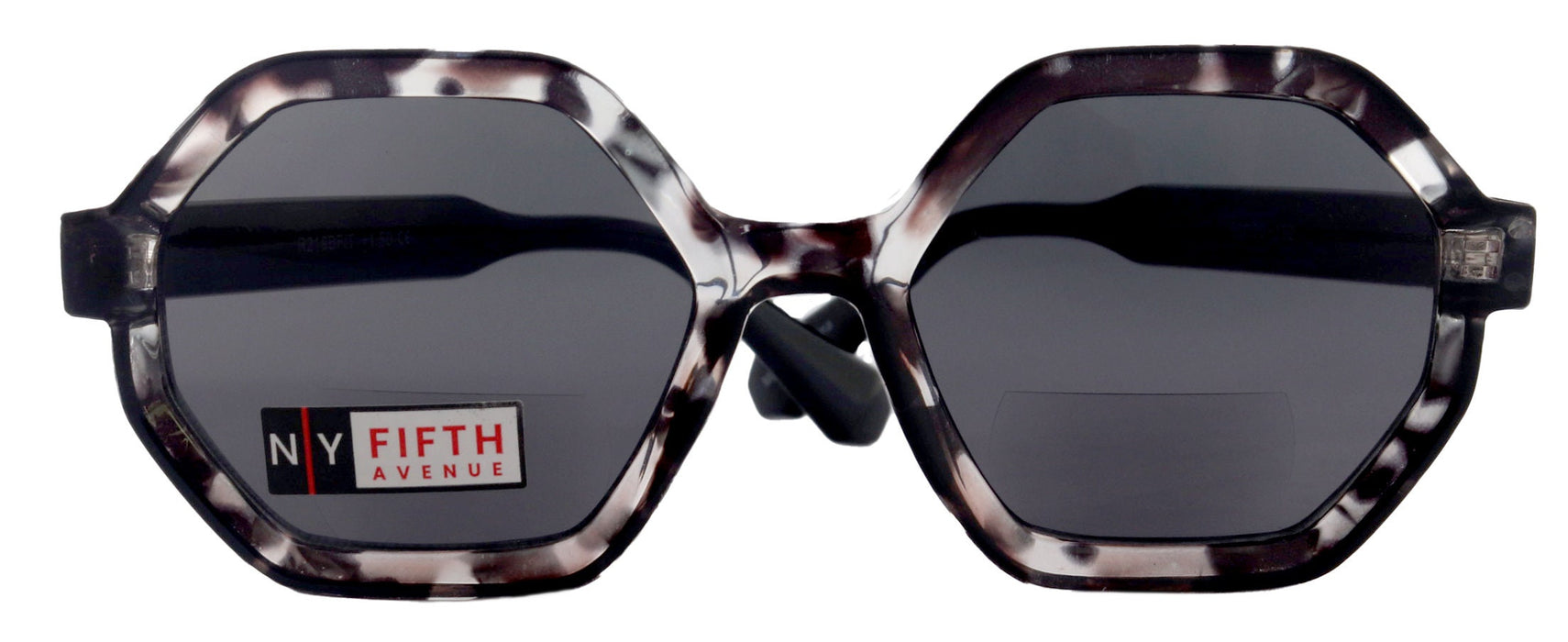 NY FIFTH AVENUE Heptagon, High-End Line Bifocal (Clear On Top) Sun Readers Unixes OR Non-Bifocal Readers Sunglasses (GreyTortoiseshell) NY Fifth Avenue - Product image