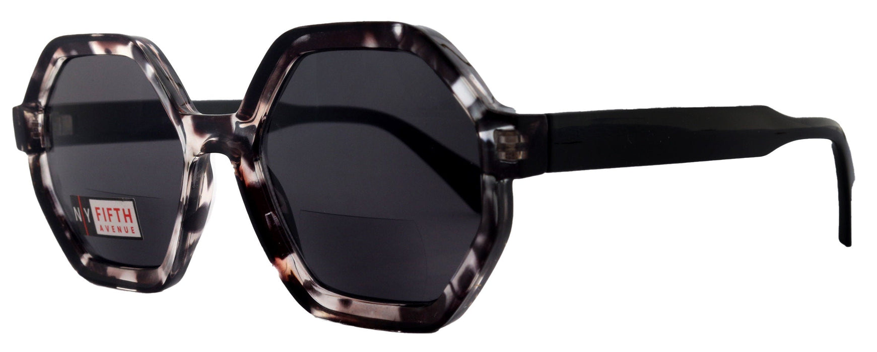 NY FIFTH AVENUE Heptagon, High-End Line Bifocal (Clear On Top) Sun Readers Unixes OR Non-Bifocal Readers Sunglasses (GreyTortoiseshell) NY Fifth Avenue - Product image