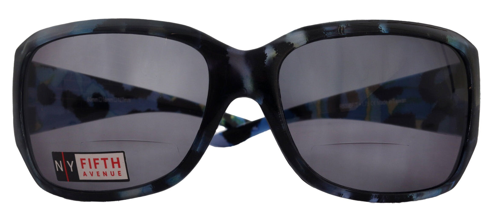 Lourdes, High-End Line Bifocal (Clear On Top) Sun Readers for Women  Readers Sunglasses ( Blue with black) NY Fifth Avenue