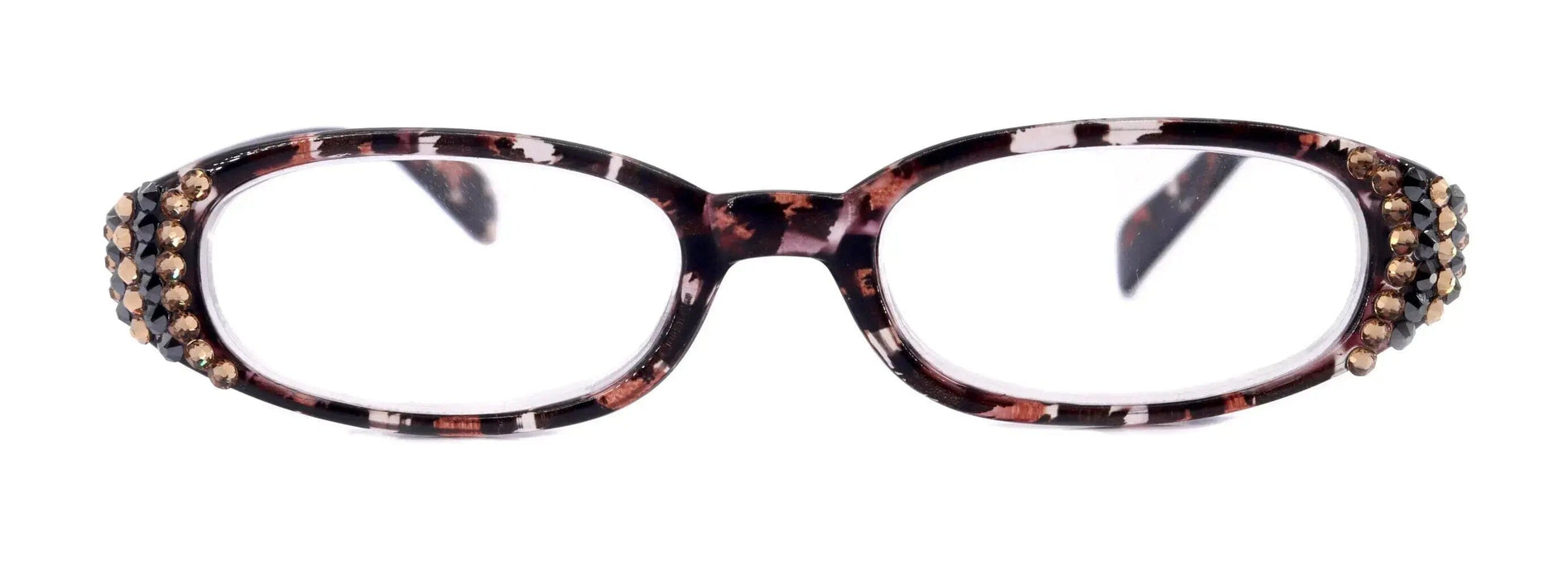 Isabella, (Bling) Reading Glasses Women W Genuine European Crystals NY Fifth Avenue (Wide Frame)