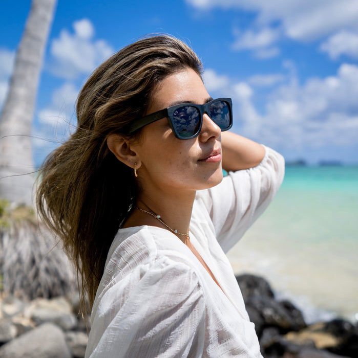 image of sunglasses model Lani Shades Hawaii Ohe Iwa