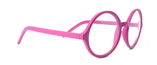 NY FIFTH AVENUE Mabel, (Premium) True Round vintage eyeglasses (NON Prescription) (Dark Pink) Circle Eye, Medium, Protective Eyewear. NY Fifth Avenue - Product image
