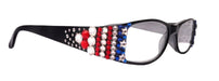 NY FIFTH AVENUE Merkel, Bling Women Reading Glasses, Adorned w Genuine European Crystals USA Flag colors NY Fifth Avenue. - Product image