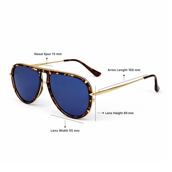 TOPFOXX Ivy Luxe - Blue Tangle-Free Round Aviator Sunglasses - Product image