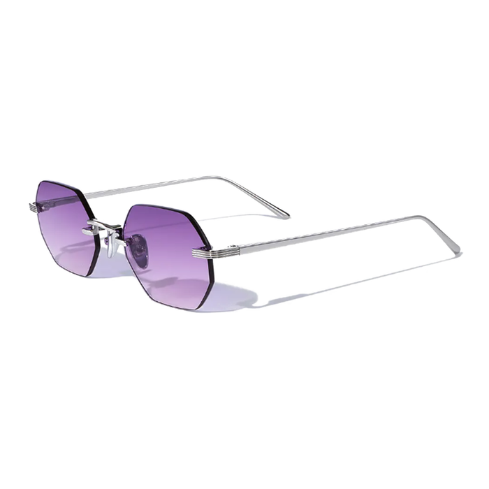 COSSINO Milan Violette Hexagon Frameless Sunglasses