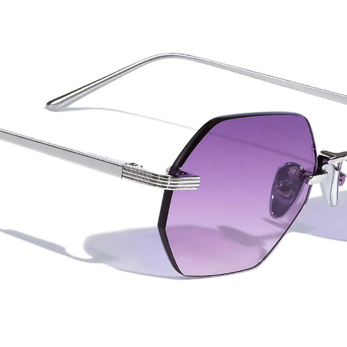 COSSINO Milan Violette Hexagon Frameless Sunglasses