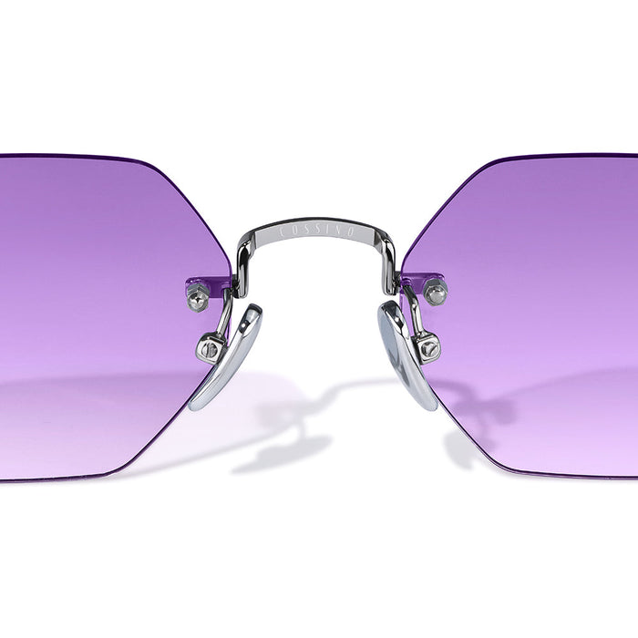 COSSINO Milan Violette Hexagon Frameless Sunglasses