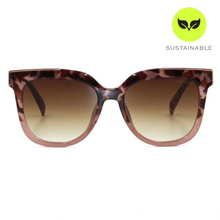 TOPFOXX Sunglasses Coco - Sustainable Tortoise Frame Brown Lens Wayfarer Sunglasses