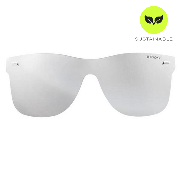 TOPFOXX Sunglasses Sustainable Future Wife - Silver Square Wayfarer Sunglasses