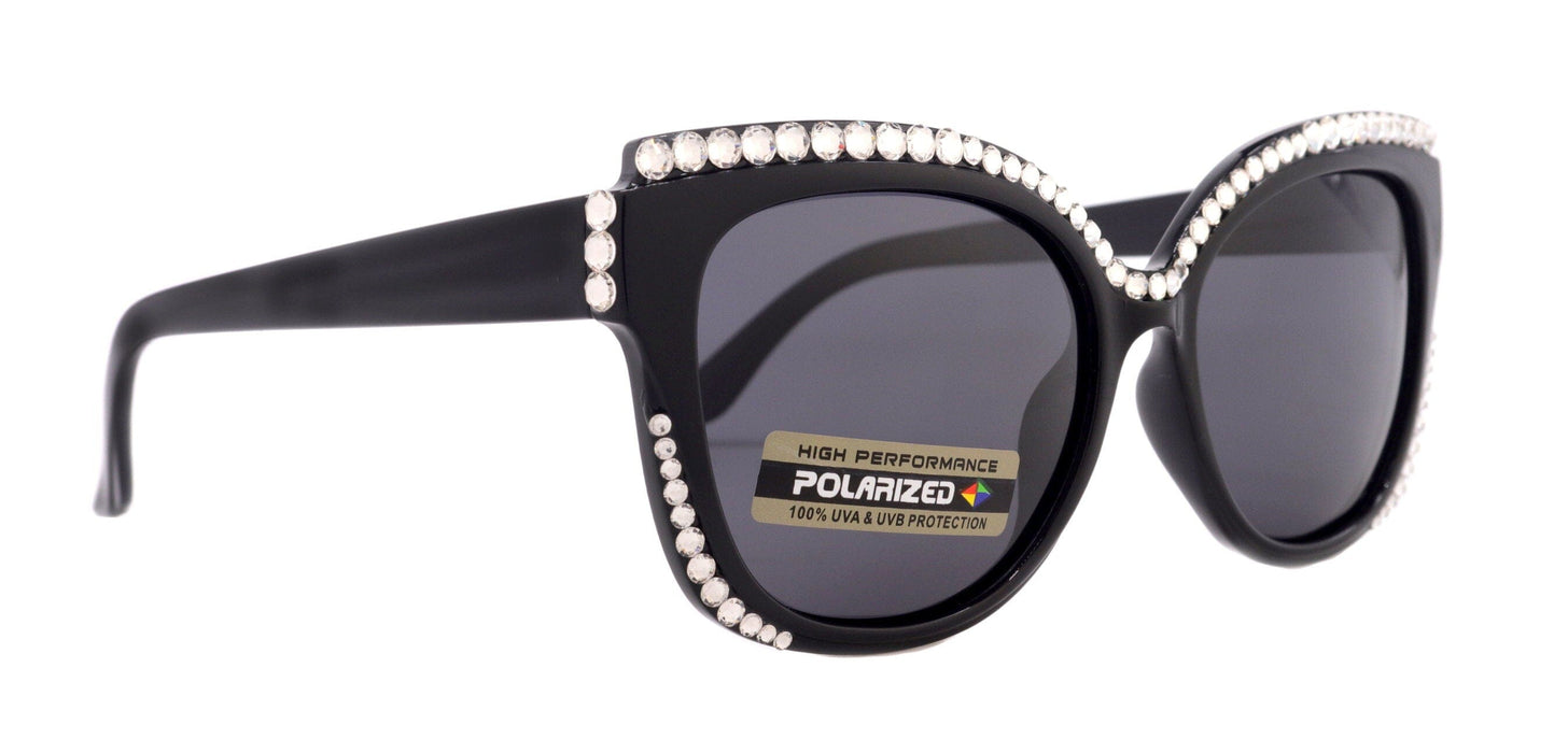 Polarized Premium Fashion  sunglasses with Genuine European Crystals