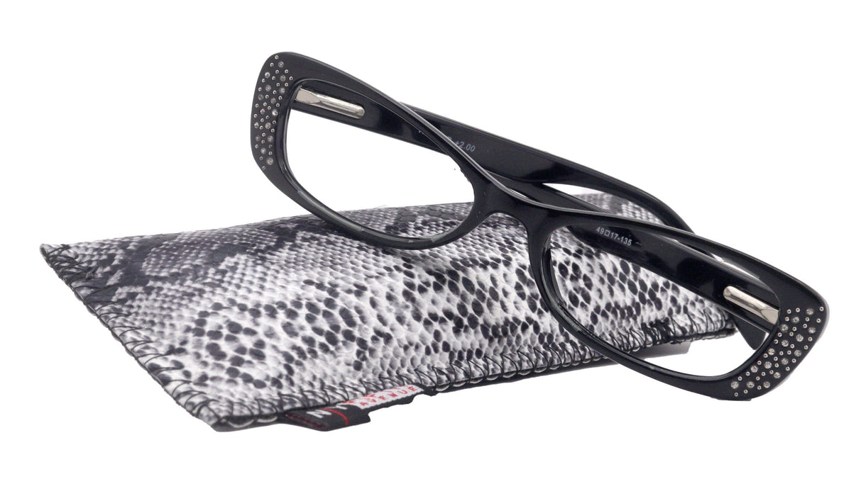 Premium Reading Glasses High End Reading Glass,  Small Frame Black  +1.25 to +3.00 magnifying glasses, Cat Eye. optical Frames