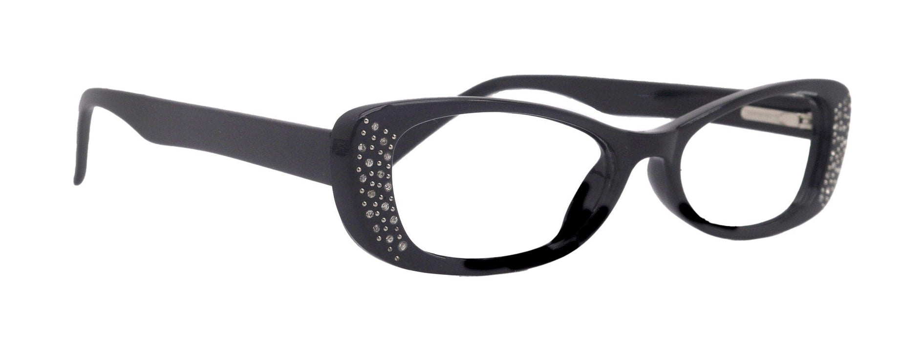 Premium Reading Glasses High End Reading Glass,  Small Frame Black  +1.25 to +3.00 magnifying glasses, Cat Eye. optical Frames