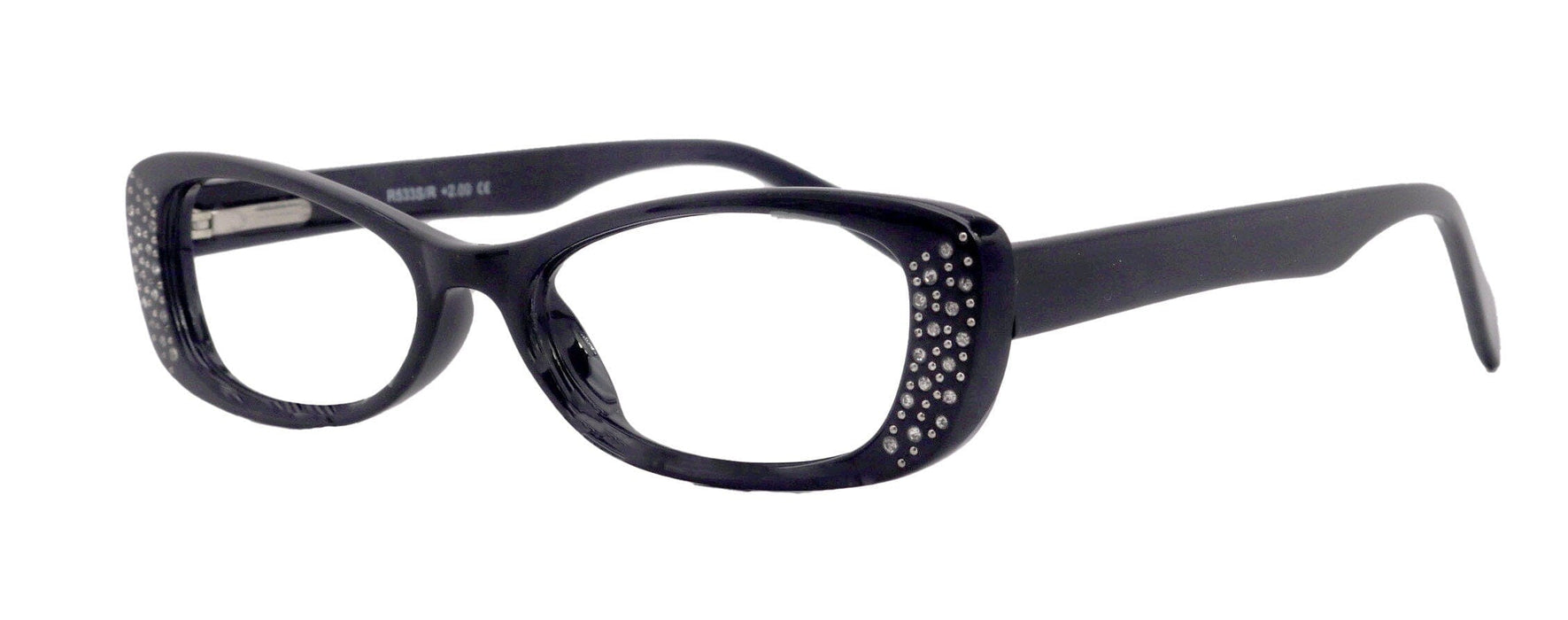 Premium Reading Glasses High End Reading Glass,  Small Frame Black  +1.25 to +3.00 magnifying glasses, Cat Eye. optical Frames