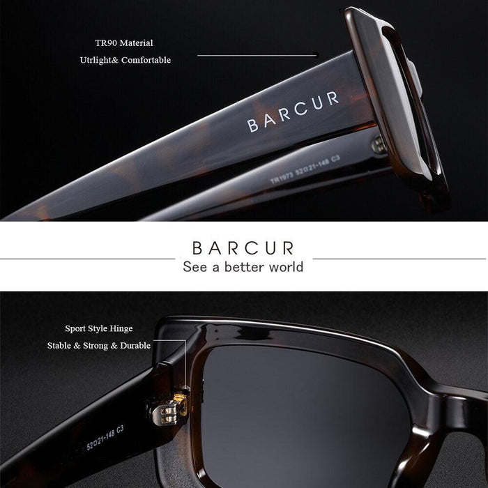 Retro Vintage Elegant BARCUR Polarized Design Sunglasses Men Polarized