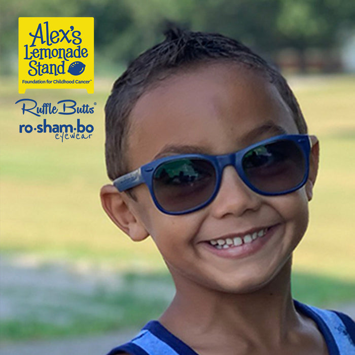 RO-SHAM-BO Sunglasses RuggedButts Toddler Jawsome Swim Trunks & Rash Guard with Roshambo Navy Sunglasses