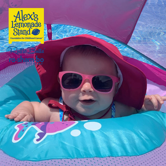 RO-SHAM-BO Sunglasses RuffleButts Toddler Ice Cream Tankini with Roshambo Pink Glitter Sunglasses