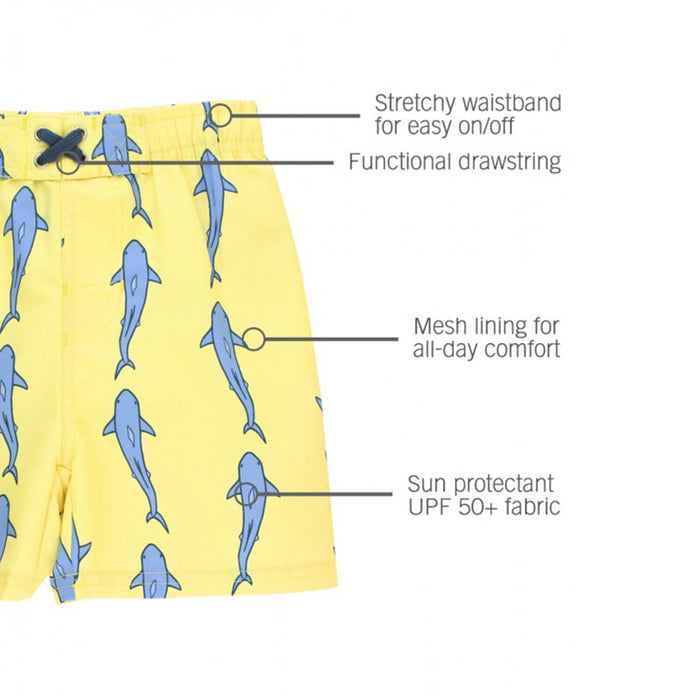 RO-SHAM-BO Sunglasses RuggedButts Baby Jawsome Swim Trunks & Rash Guard with Roshambo Navy Sunglasses